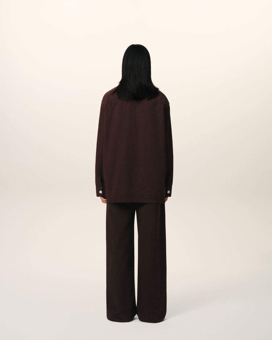 Burgundy Cotton Ami de Coeur Overshirt