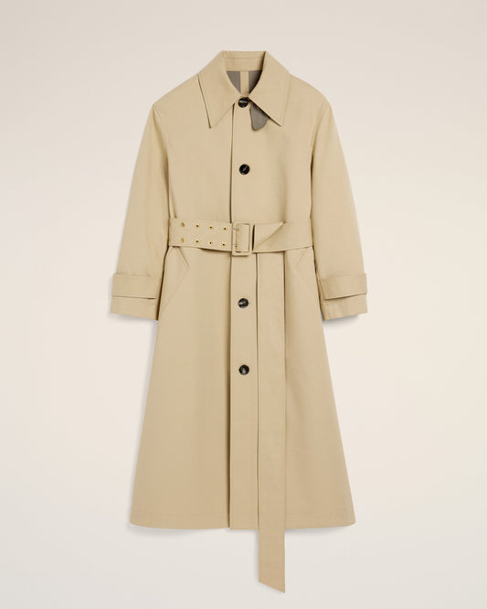 Beige Cotton Belted Mac