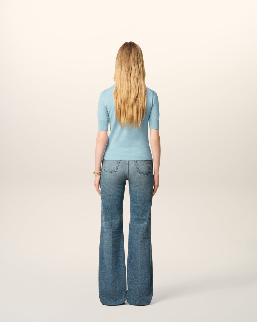 Blue Wool Ami De Coeur Polo