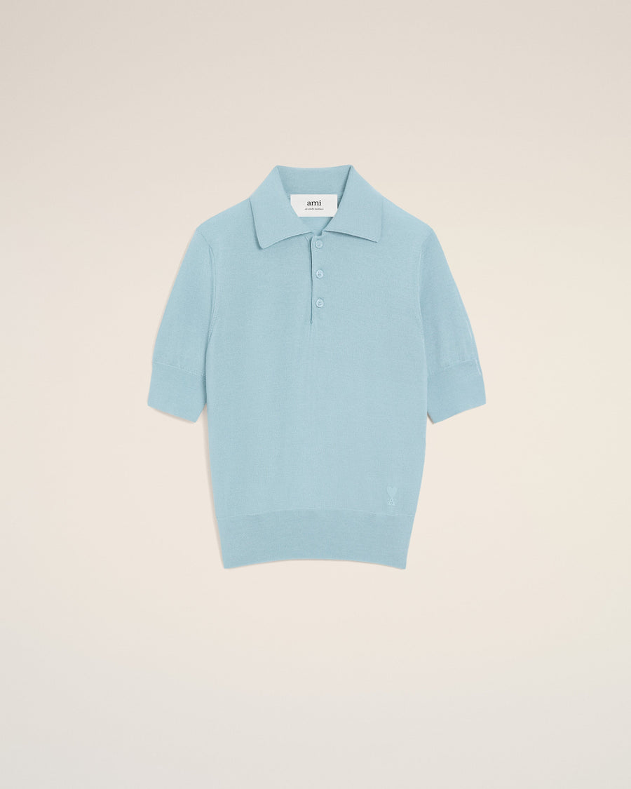 Blue Wool Ami De Coeur Polo