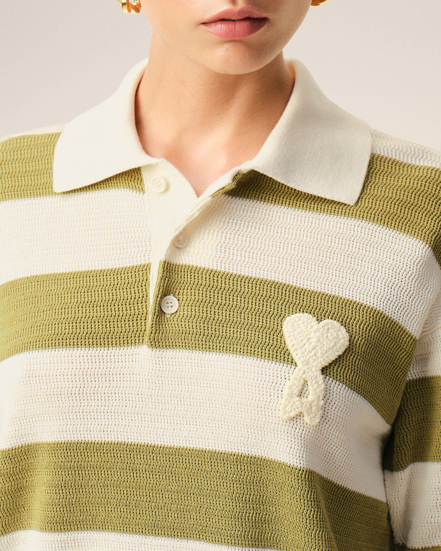 White Cotton Short Sleeves Ami De Coeur Polo