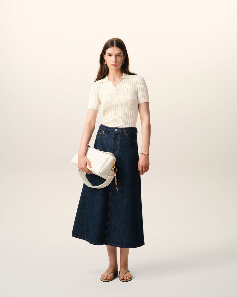 White Knit Short Sleeves Polo