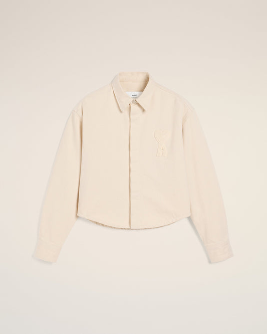 Beige Cotton Ami de Coeur Cropped Shirt