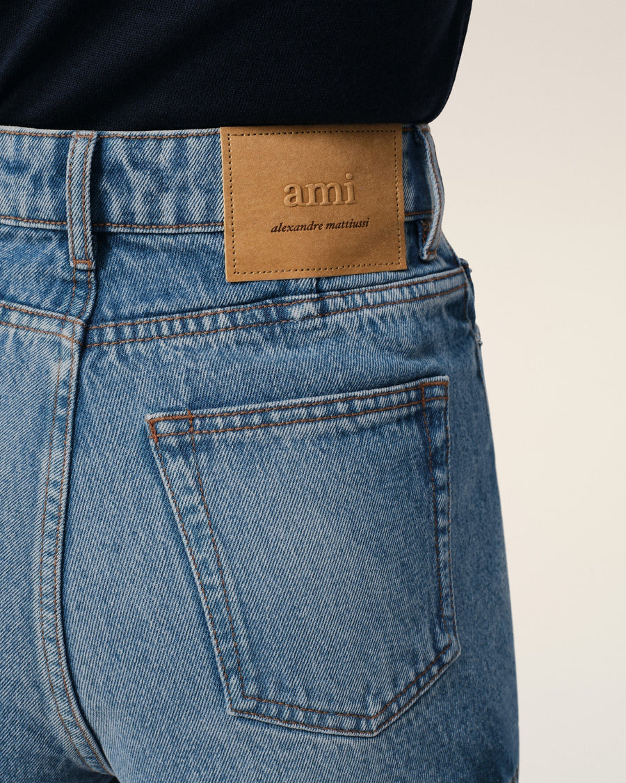 Blue Cotton Mini Shorts