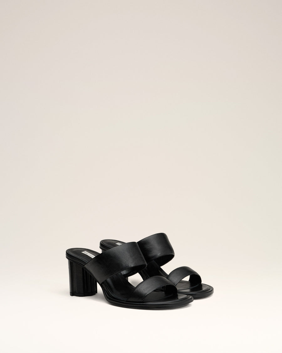 Black Leather Piano Sandals