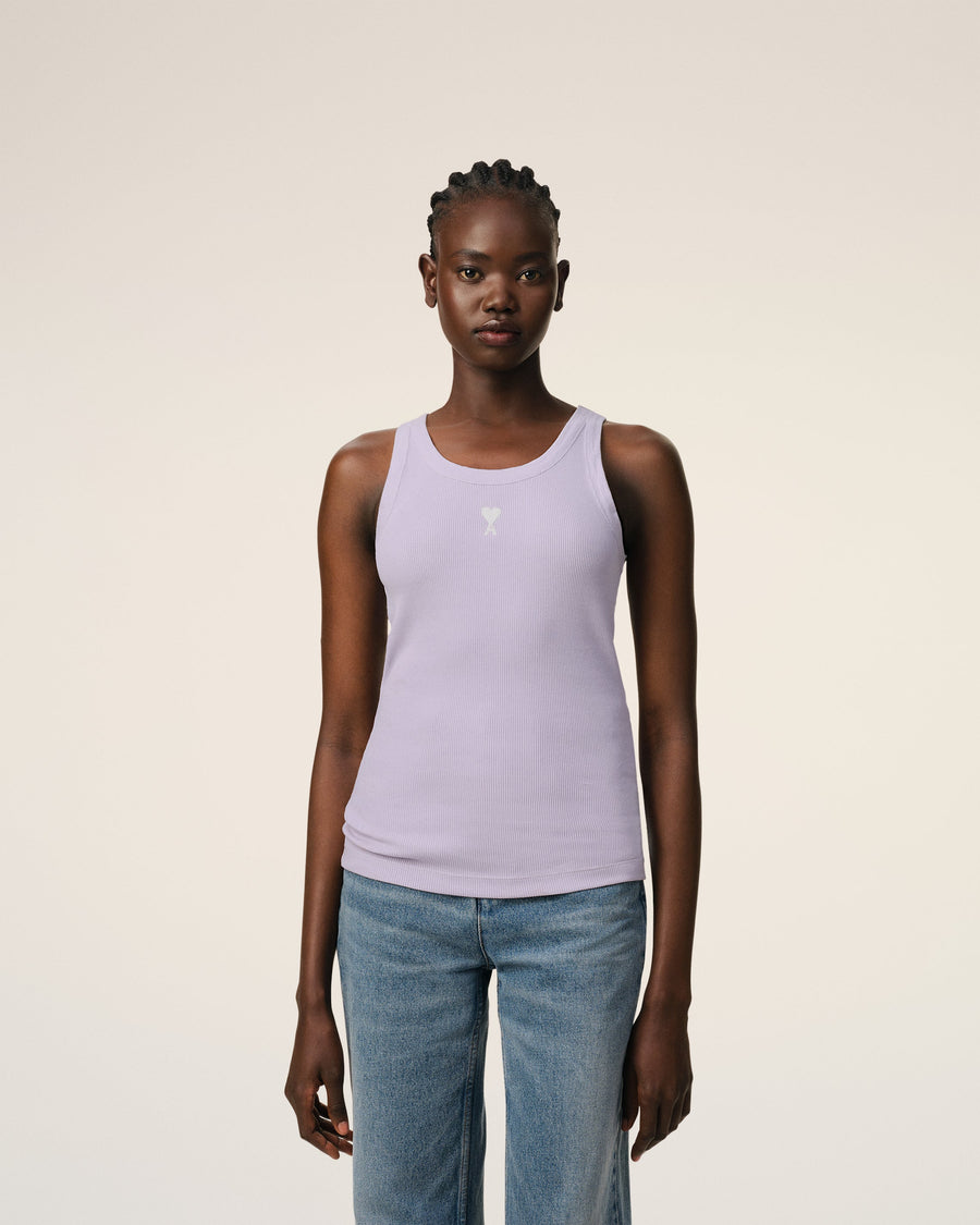 Purple Cotton Rib Ami de Coeur Tanktop