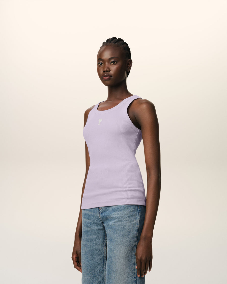 Purple Cotton Rib Ami de Coeur Tanktop
