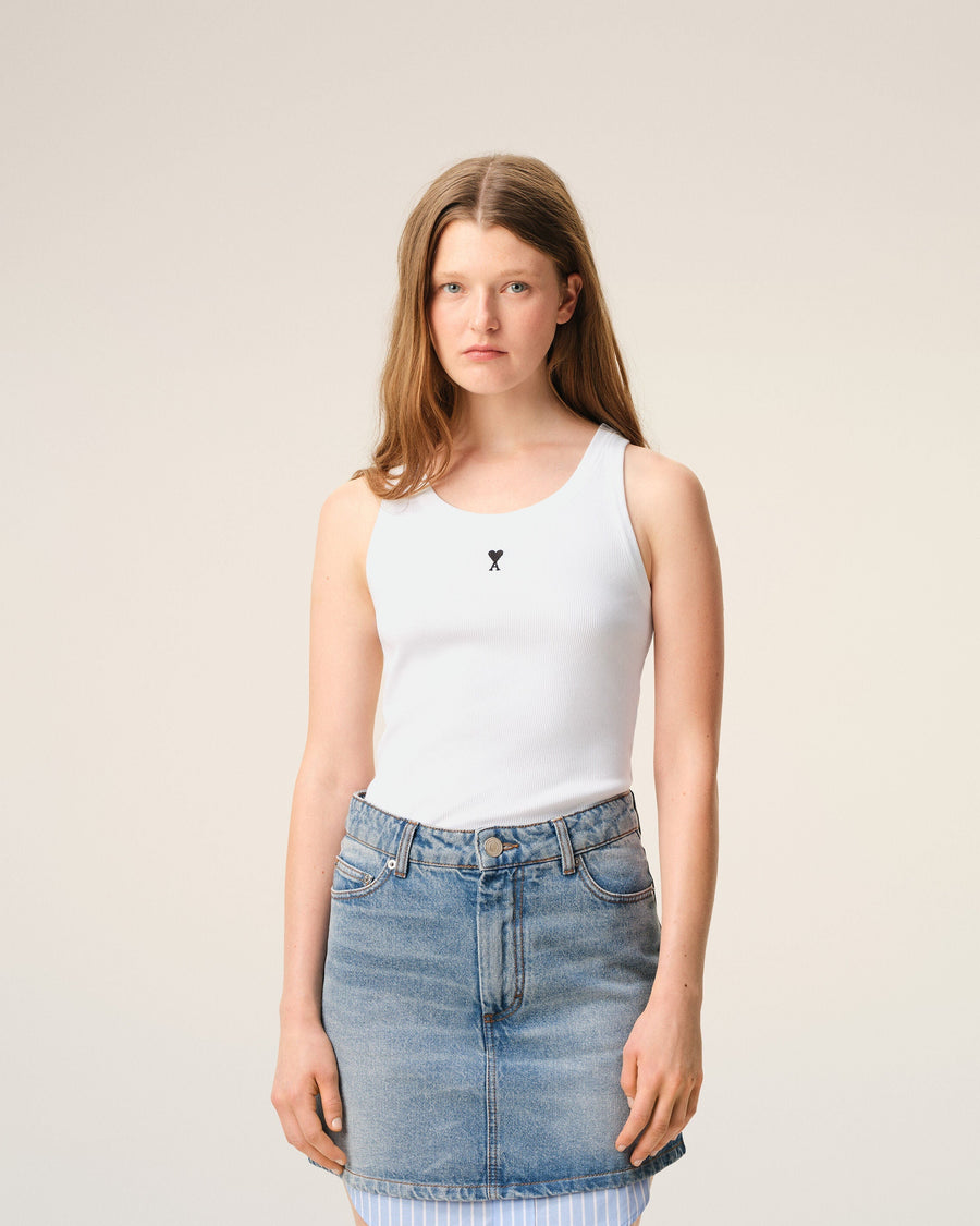 White Cotton Ami De Coeur Tanktop
