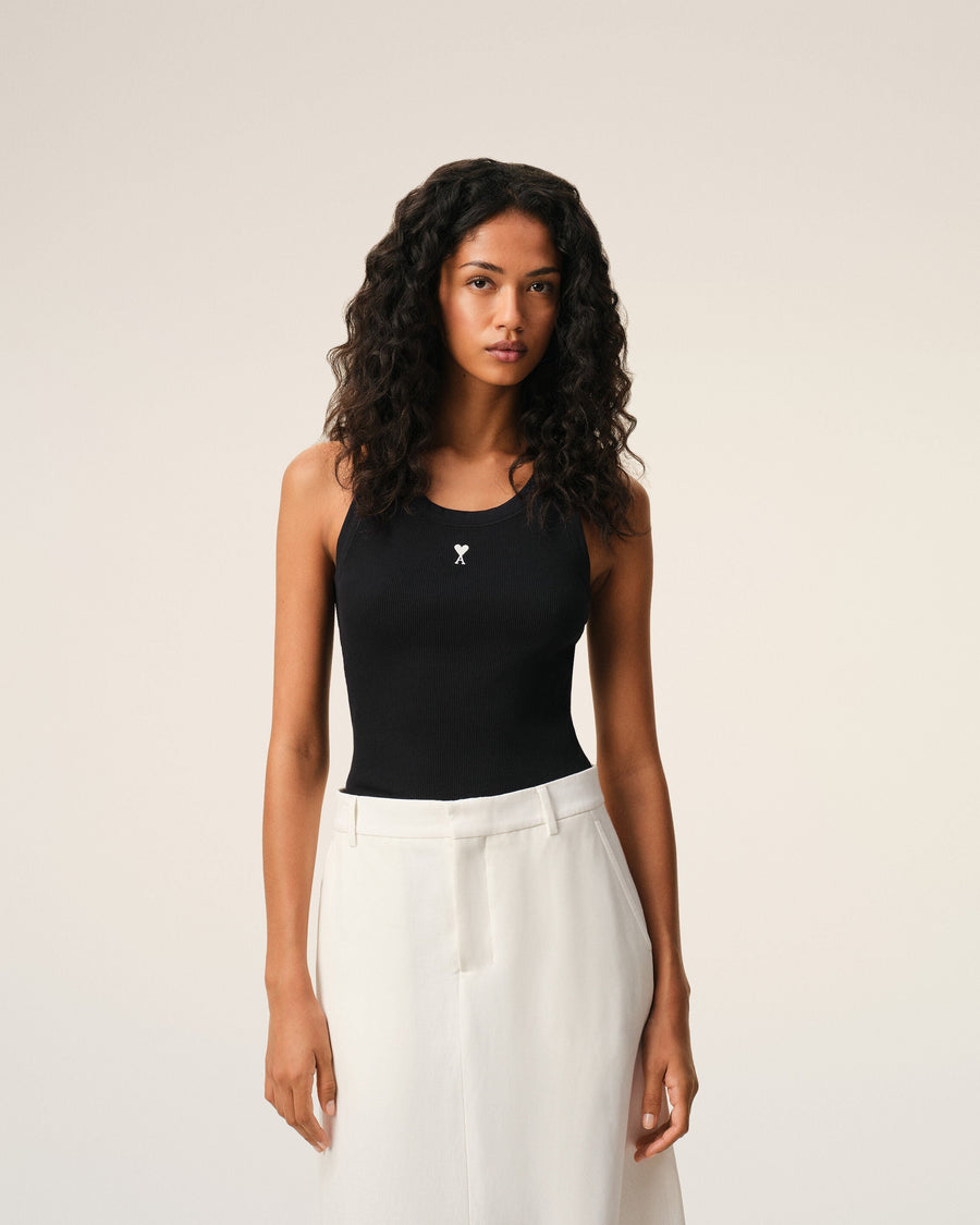 Black Cotton Ami De Coeur Tanktop