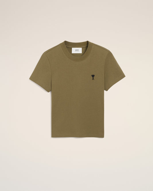 Green Cotton Cropped Ami De Coeur T-shirt