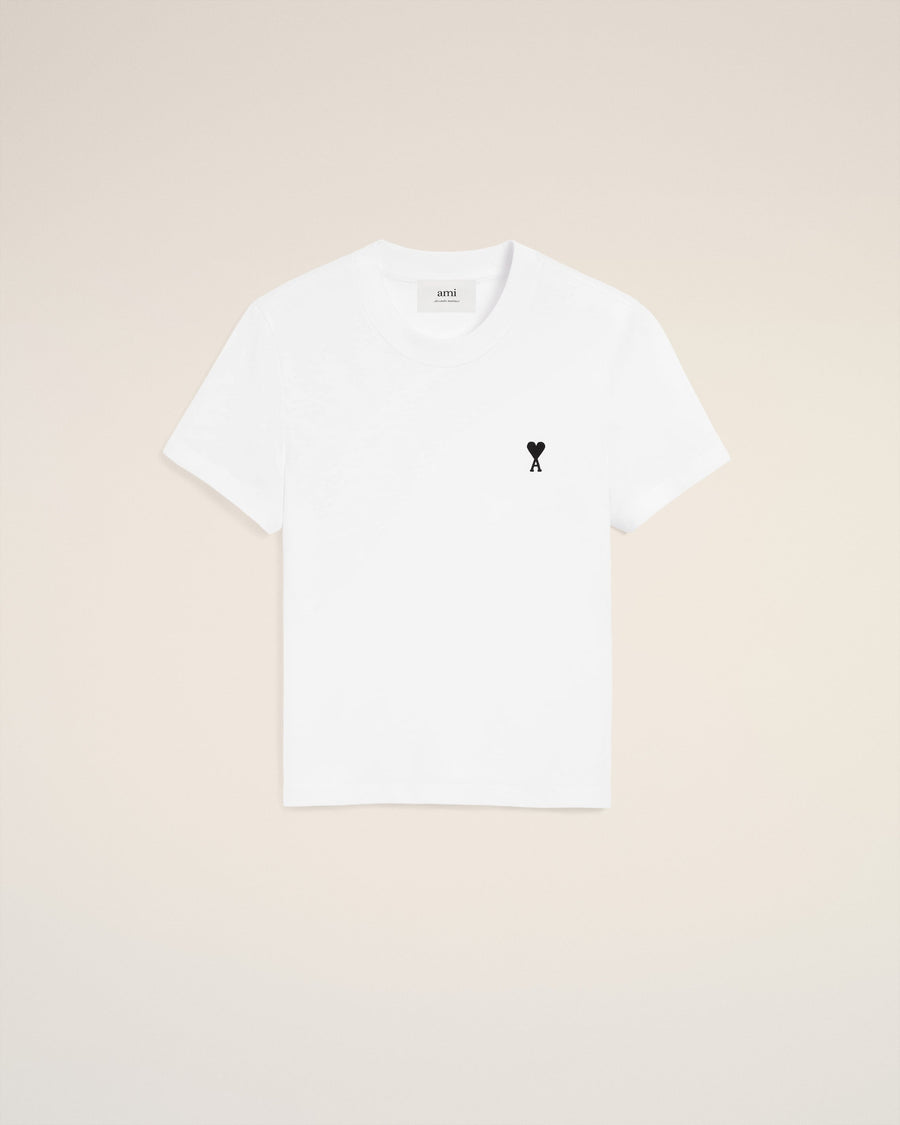 White Cotton Cropped Ami De Coeur T-shirt