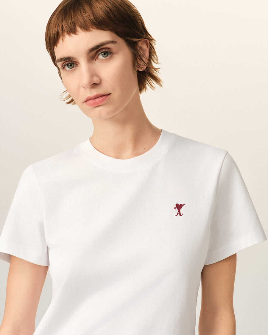 White cotton t-shirt with Ami de Coeur arrow