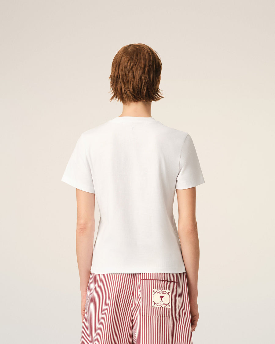 White cotton t-shirt with Ami de Coeur arrow