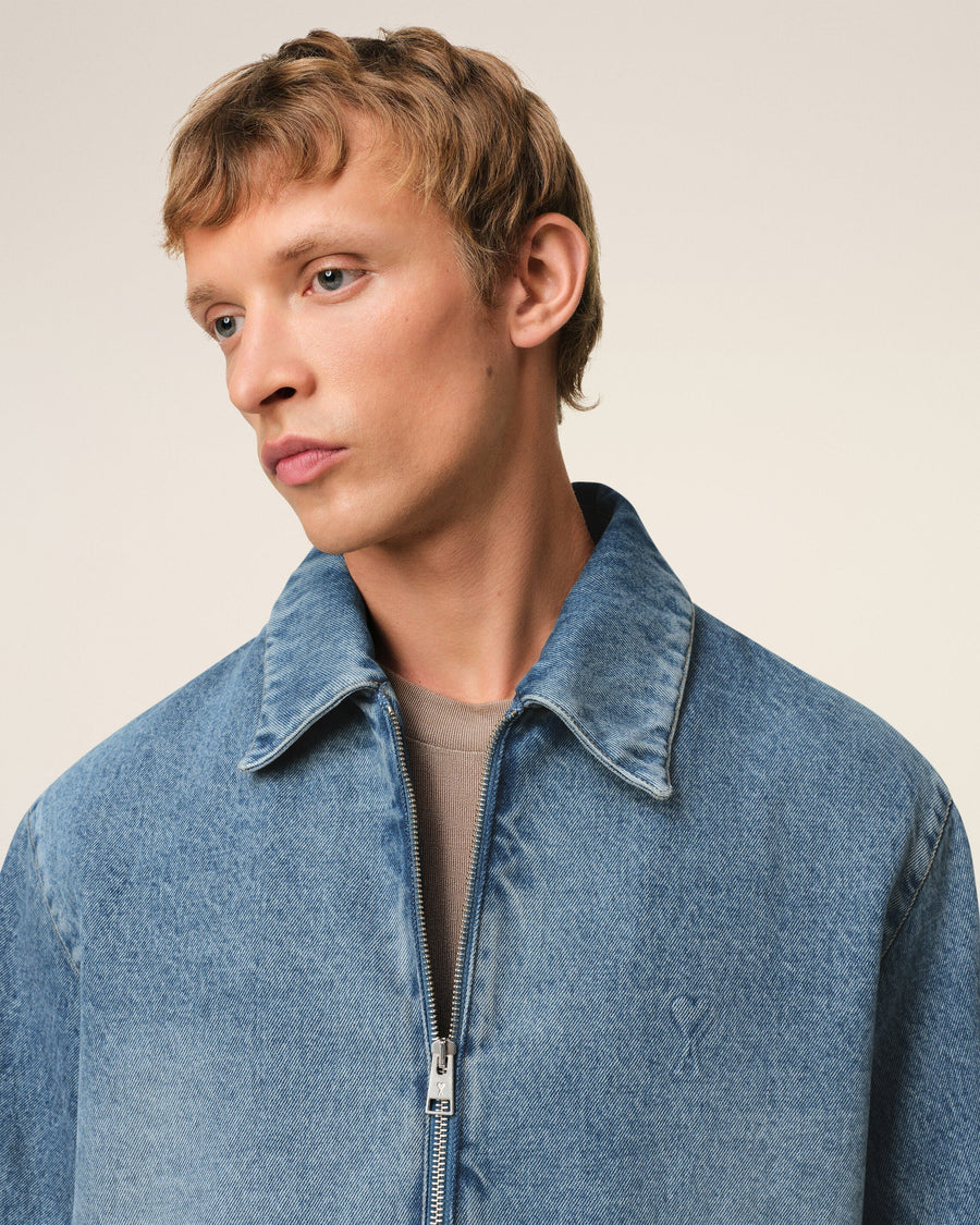 Blue Cotton Ami de Coeur Zipped Jacket