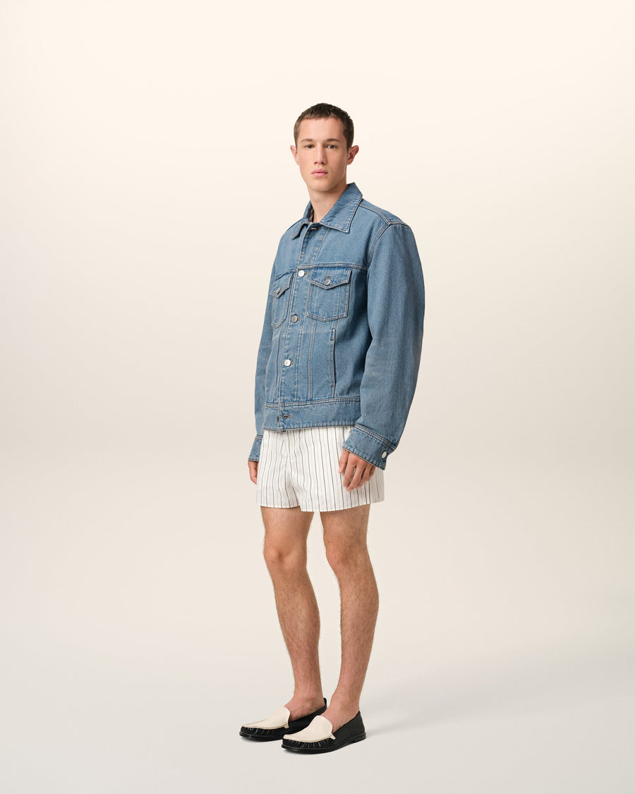 Blue Cotton Ami Paris Trucker Jacket
