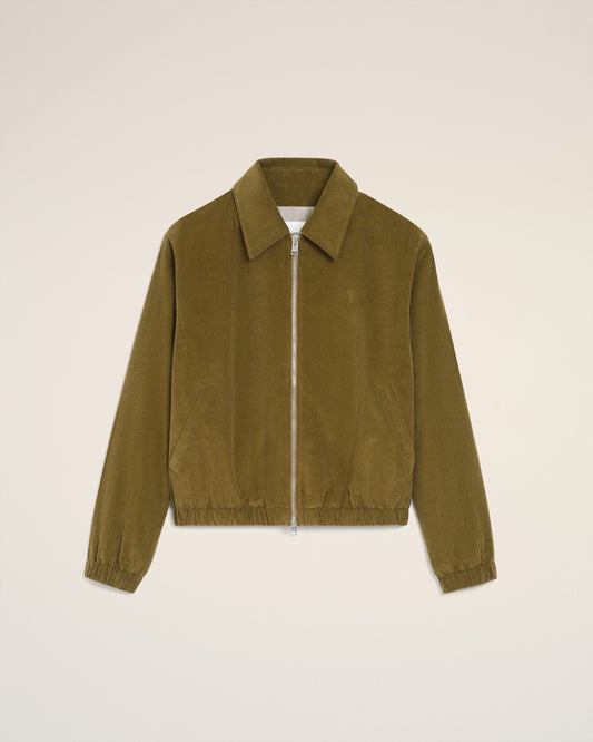 Green Cotton Ami De Coeur Padded Zipped Jacket