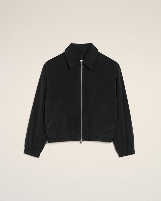 Black Cotton Ami De Coeur Padded Zipped Jacket