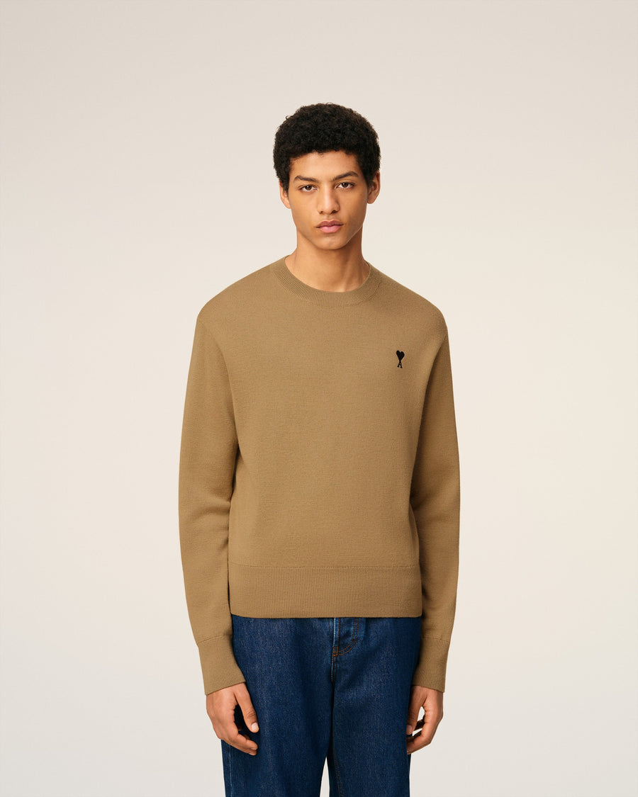Brown Wool Ami De Coeur Crewneck Sweater