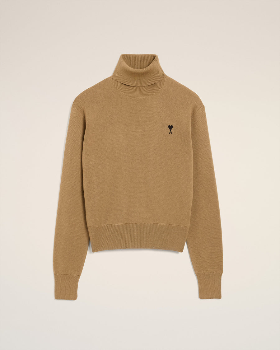Brown Wool Ami De Coeur Turtle Neck Sweater
