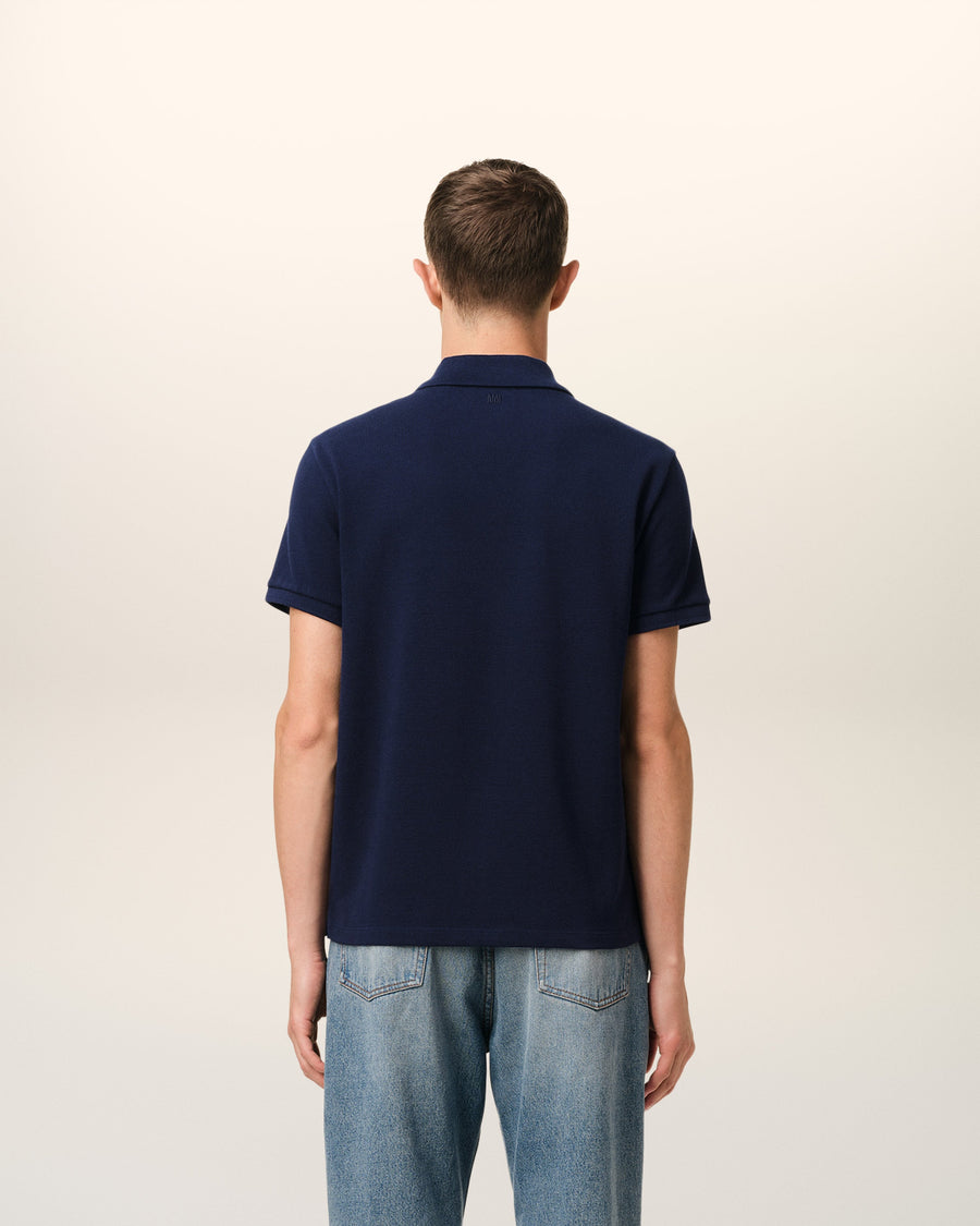 Navy Cotton Ami de Coeur Polo Shirt