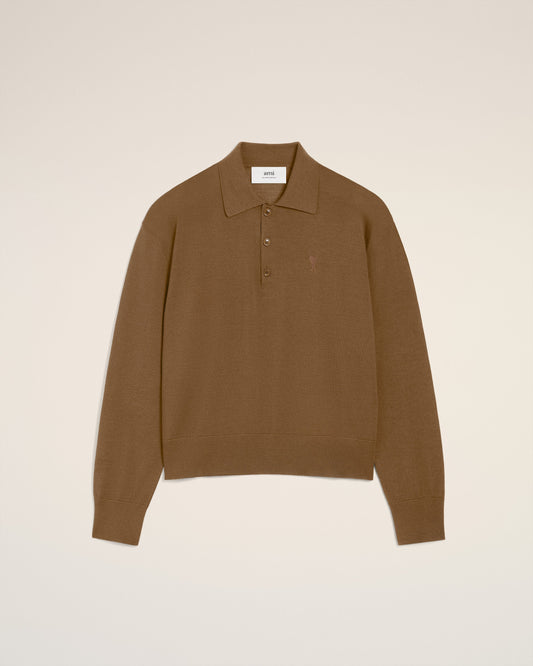 Brown Wool Ami De Coeur Polo