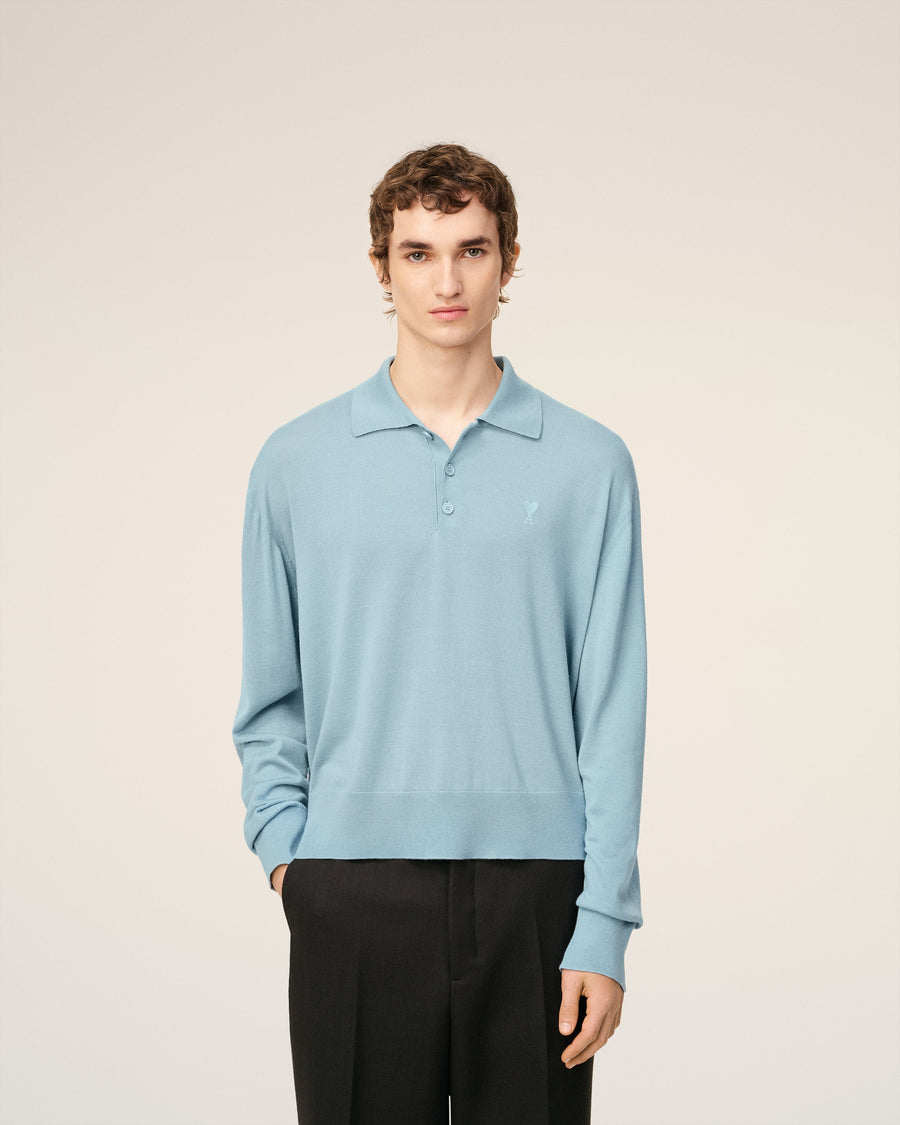 Blue Wool Ami De Coeur Polo