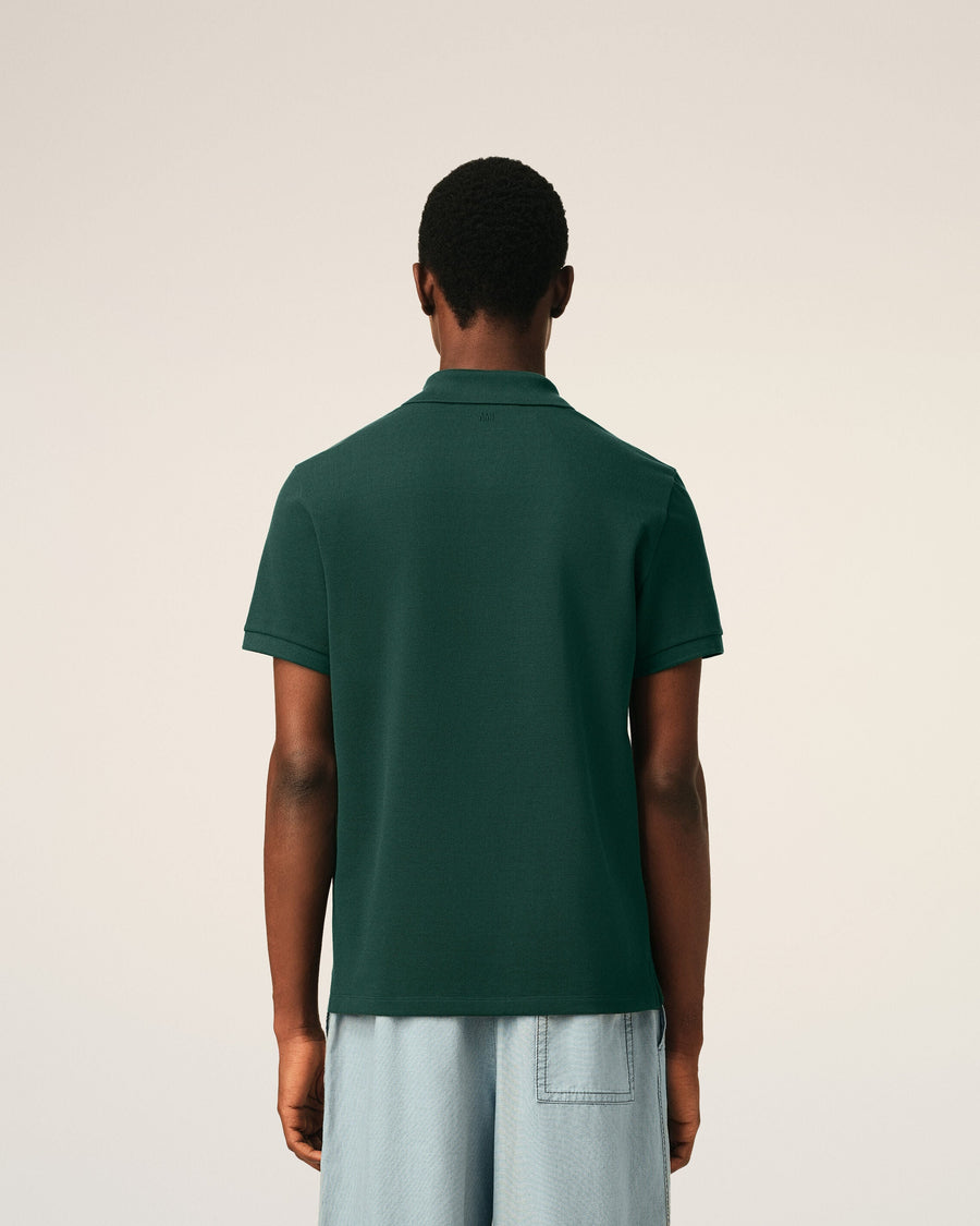Green cotton polo with Ami de Coeur