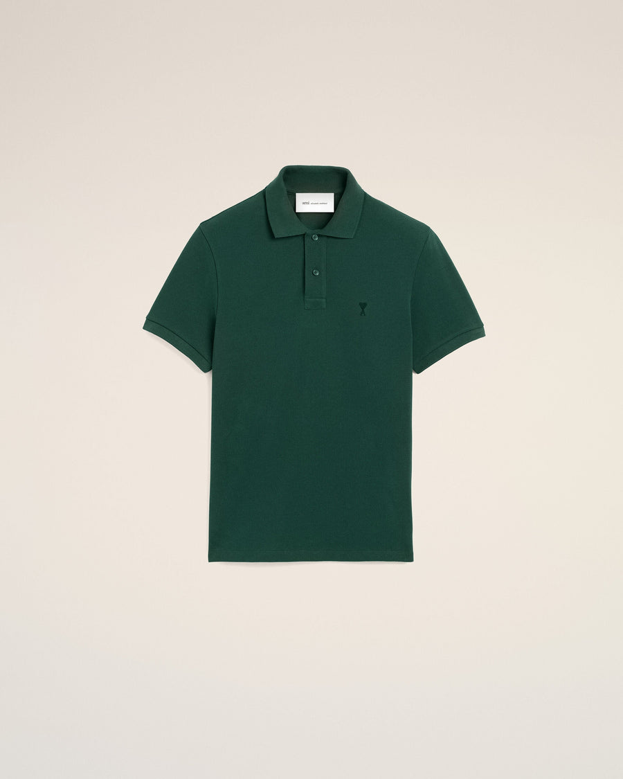 Green cotton polo with Ami de Coeur