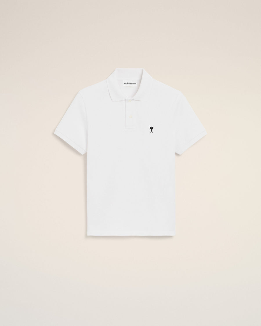White Cotton Short Sleeves Ami De Coeur Polo Shirt