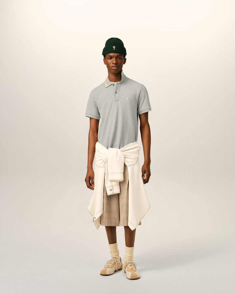 Grey Cotton Ami De Coeur Polo