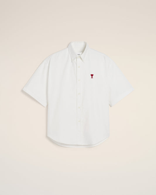White Cotton Boxy Fit Short Sleeves Shirt