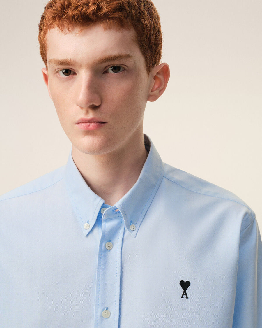 Blue Cotton Ami De Coeur Oxford Shirt