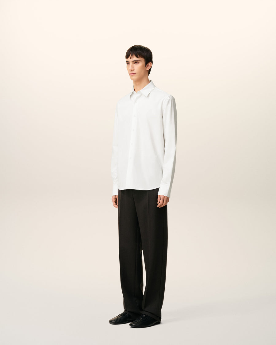 White Poplin Cotton Tailor Shirt