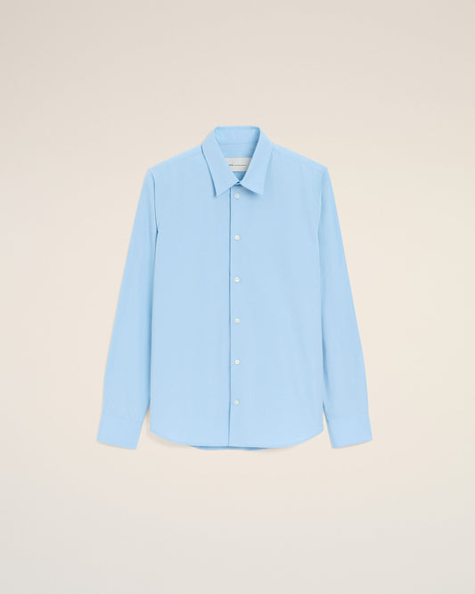 Blue Cotton Tailor Embroidered Ami De Coeur Shirt