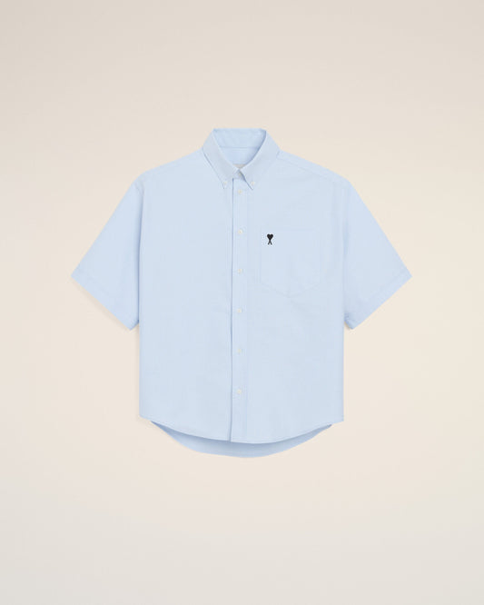 Blue Cotton Boxy Embroidered Ami De Coeur