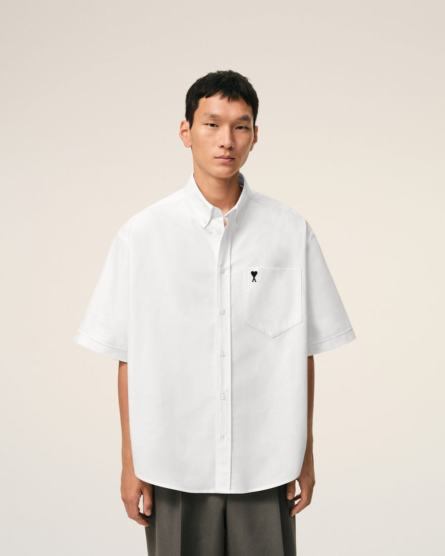 White Cotton Boxy Embroidered Ami De Coeur