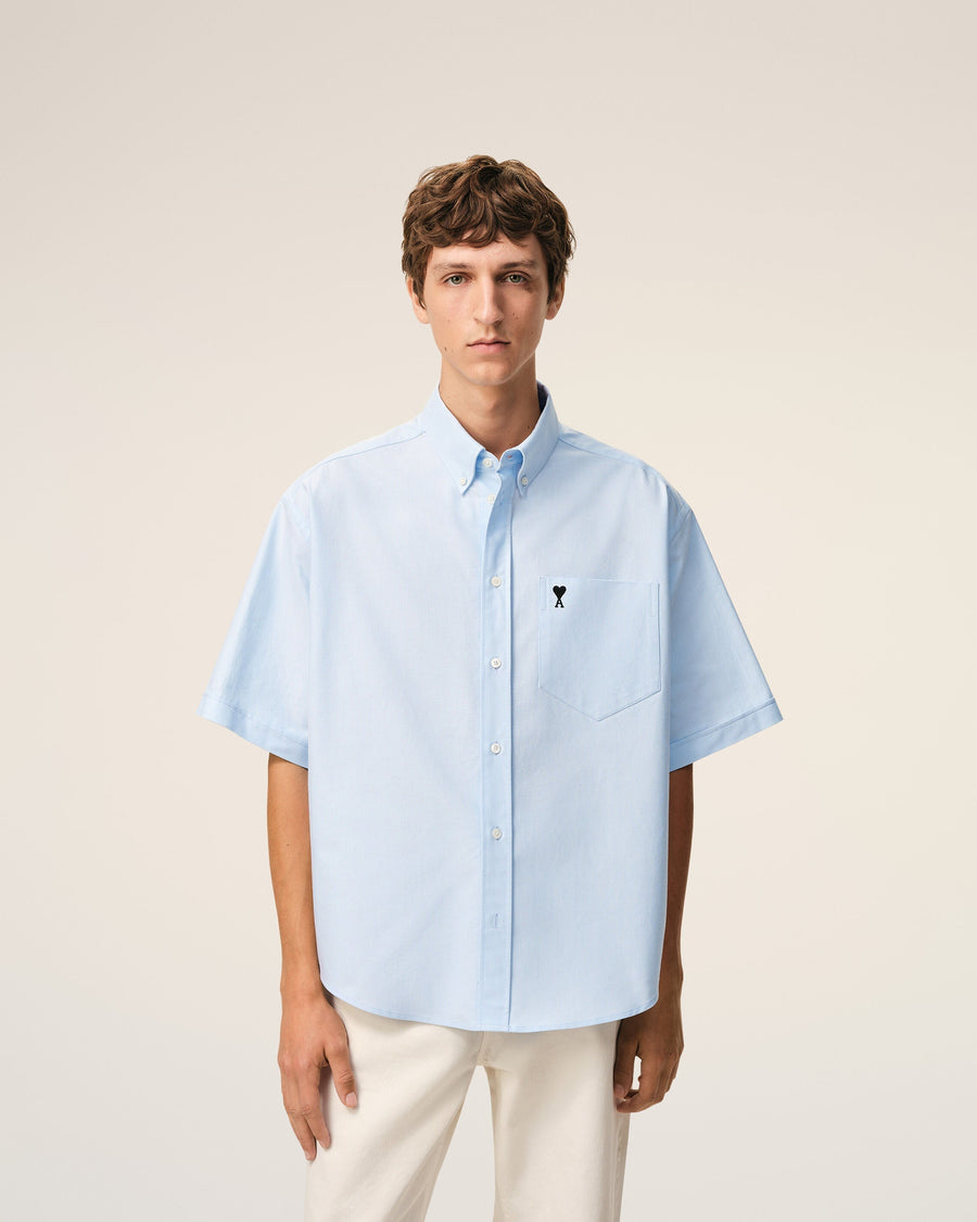 Blue Cotton Boxy Embroidered Ami De Coeur