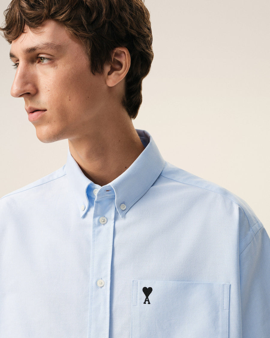 Blue Cotton Boxy Embroidered Ami De Coeur