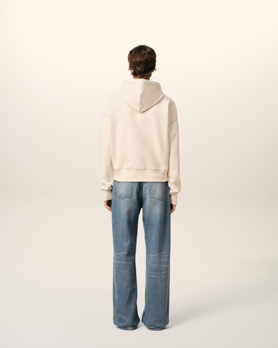 Beige Cotton Hoodie Ami Signature