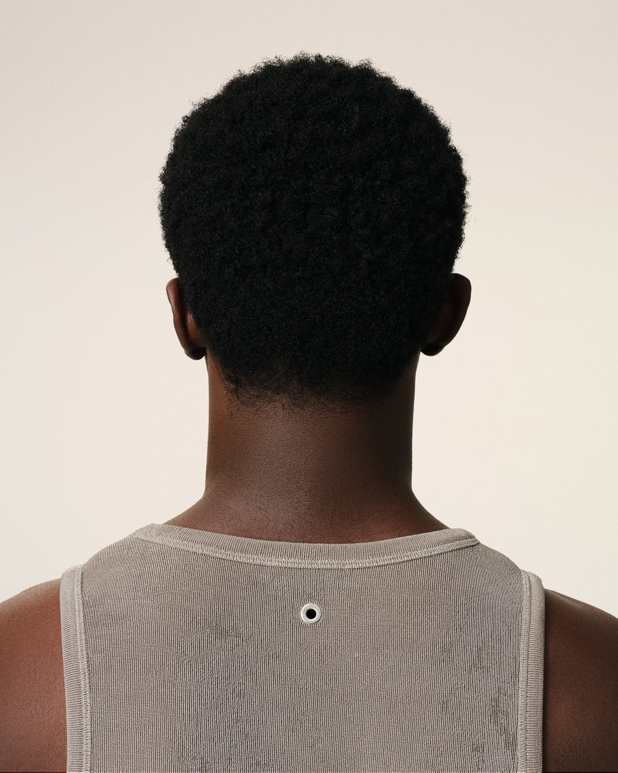 Beige Light Shiny Rib Jersey Tanktop
