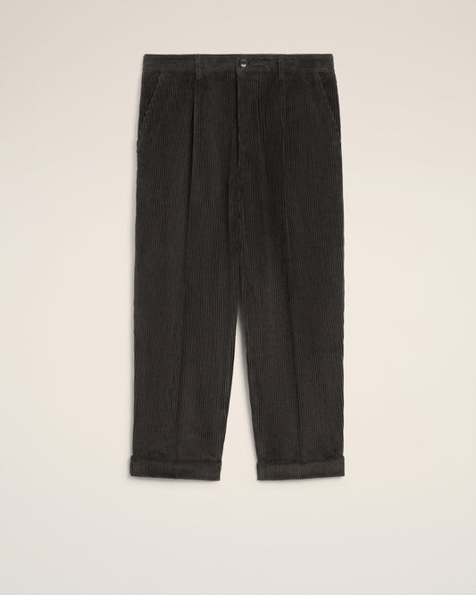 Black Cotton Carrot Oversized Trousers