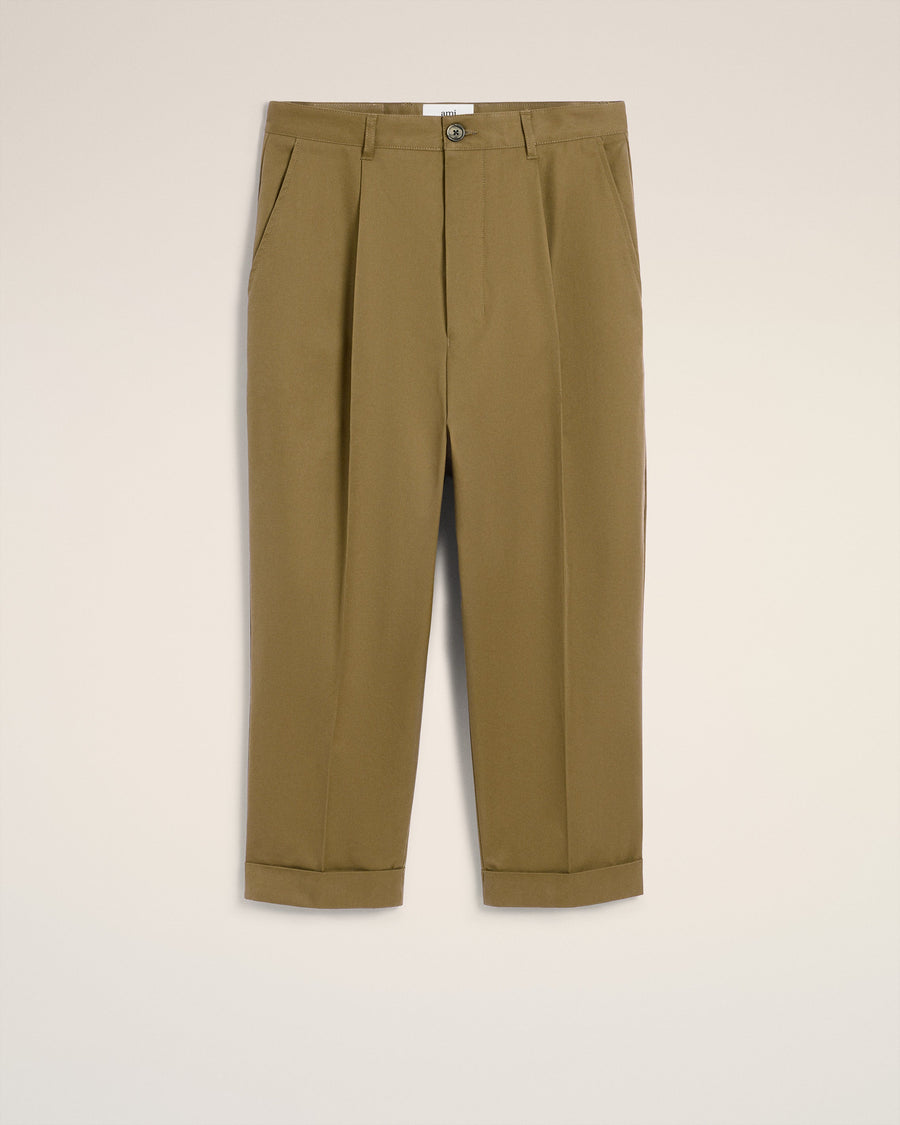 Green Cotton Carrot Oversized Trousers