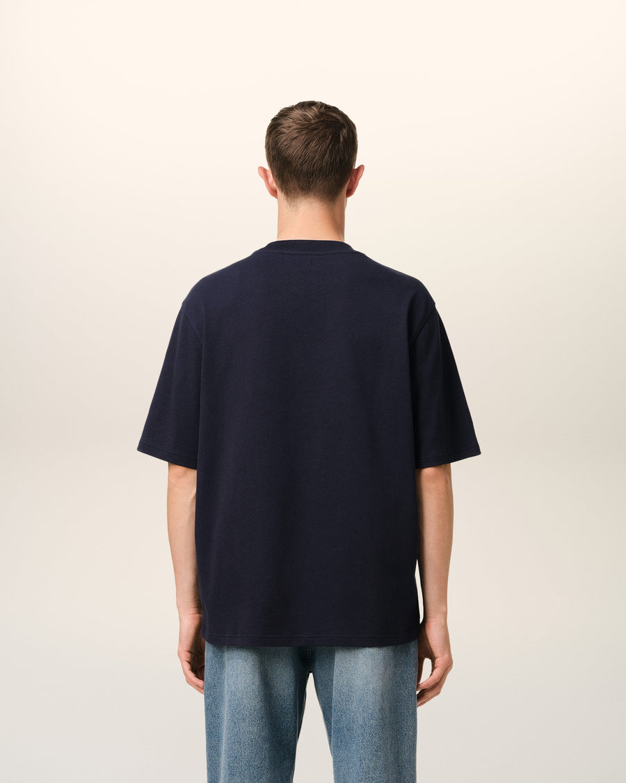 Navy Cotton Ami de Coeur Patch T-Shirt