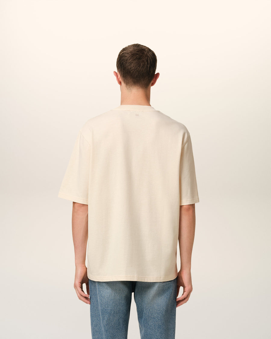 Beige Cotton Ami de Coeur Patch T-Shirt