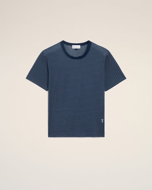 Blue Striped Cotton Ami De Coeur T-shirt