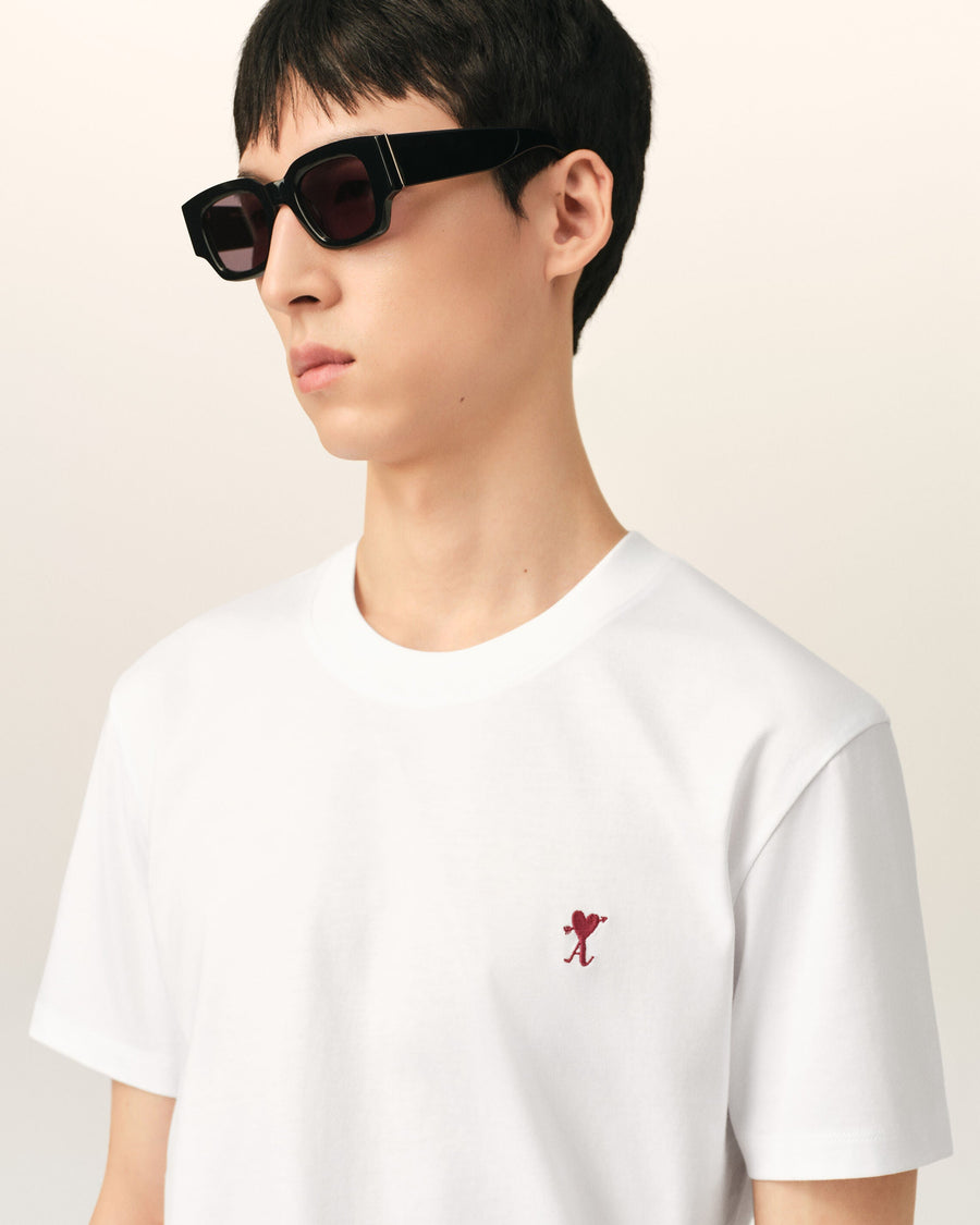 White cotton t-shirt with Ami de Coeur arrow