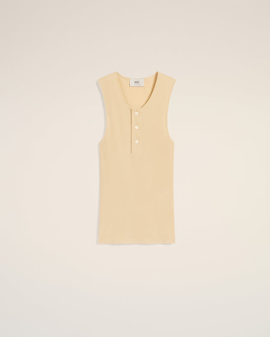 Beige Light Ribbed Jersey Tanktop
