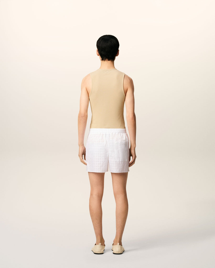 Beige Light Ribbed Jersey Tanktop