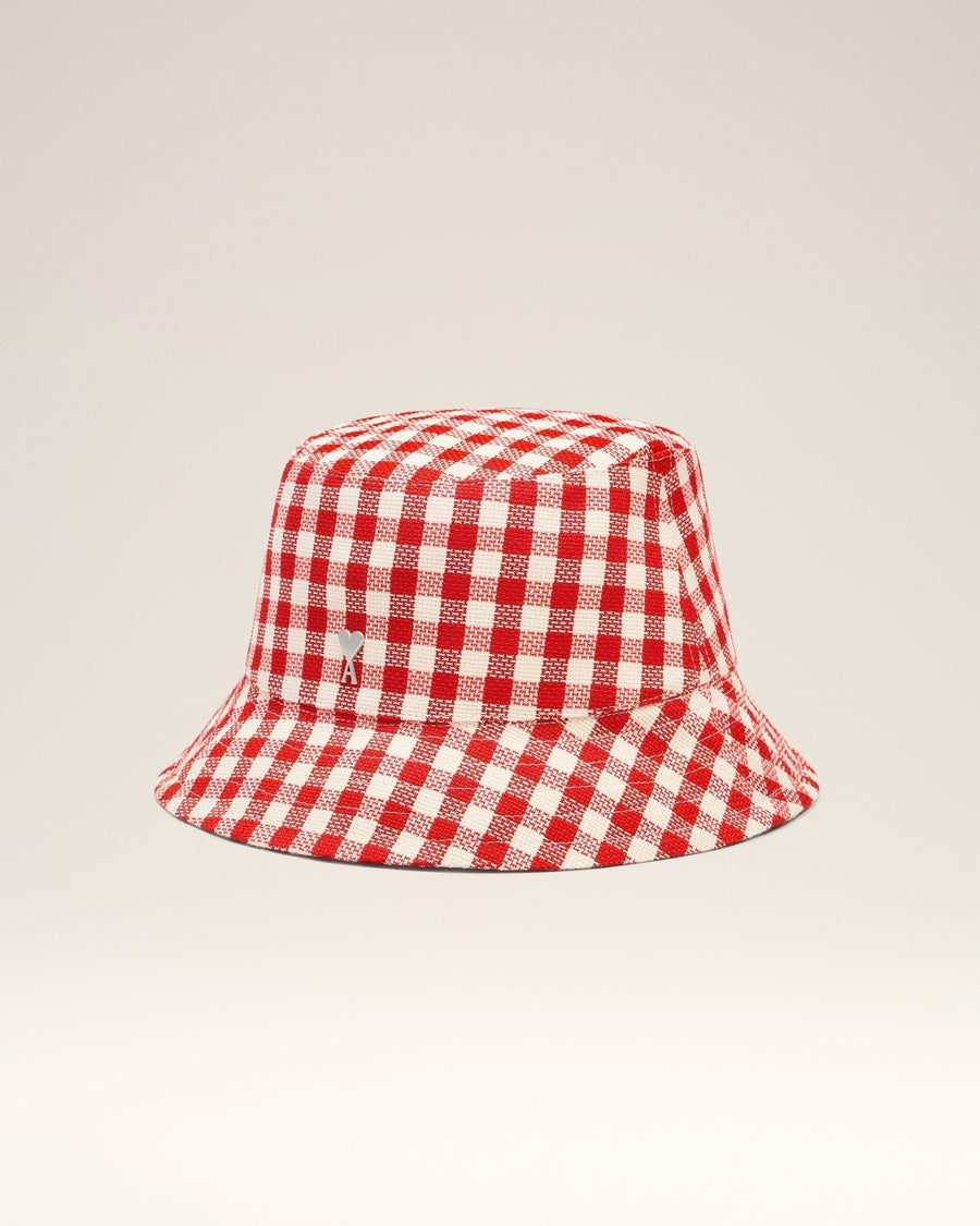 Plaid Red Wool Bucket Hat