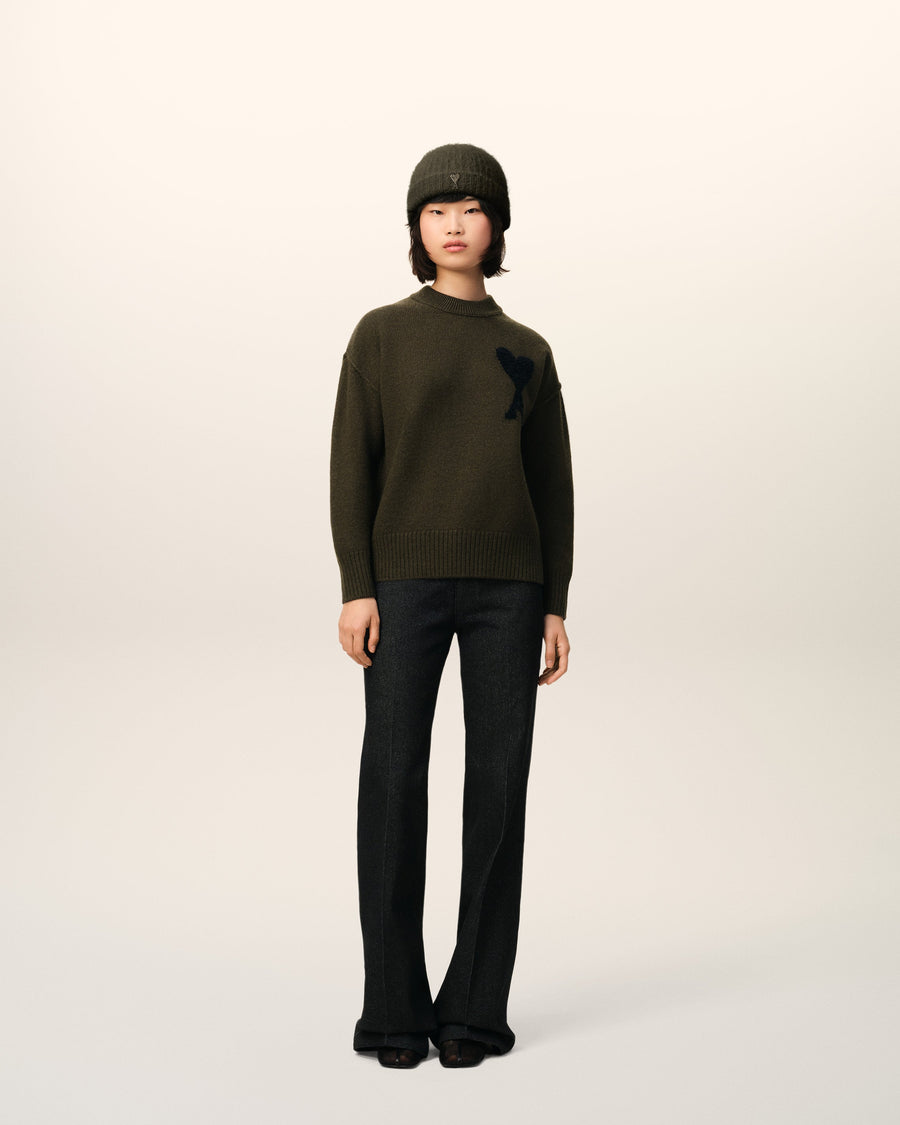 Khaki Wool Ami De Coeur Sweater